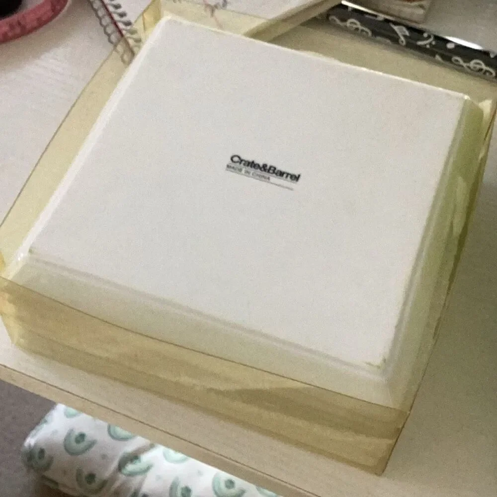 NIB Crate & Barrel Travel Plates Set of 6 City Dessert Appetizer Plates